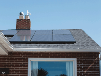 House with solar panel renewable energy